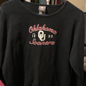 OU Sooners Starter Black Long Sleeve Shirt Size xl